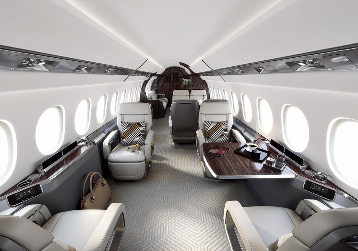 Dassault Falcon 6X cabin for Las Vegas charter
