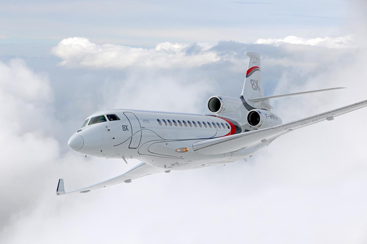 Falcon 8x cabin for Las Vegas charter