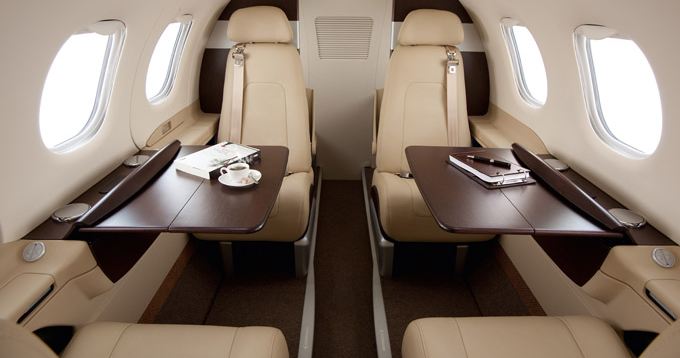 Embraer Phenom 100 cabin for Las Vegas charter