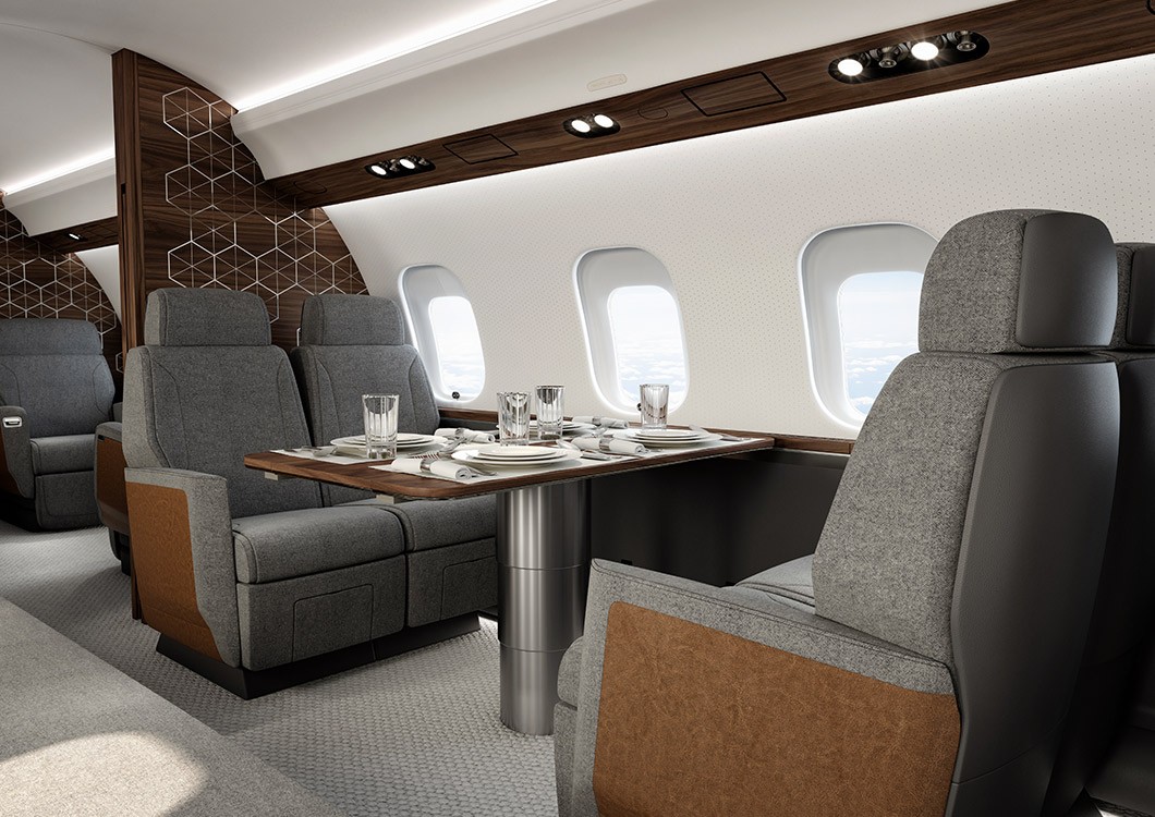 Bombardier Global 6500 cabin for Las Vegas charter