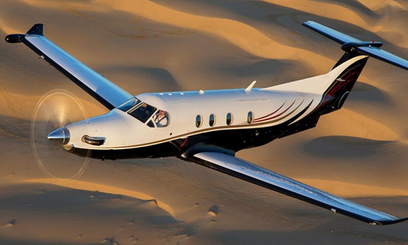 Pilatus PC-12 view for Las Vegas charter