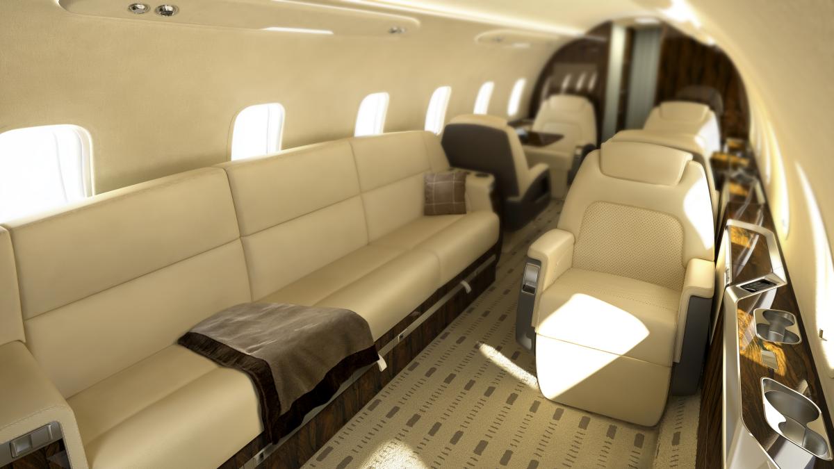 Bombardier Challenger 350 cabin for Las Vegas charter
